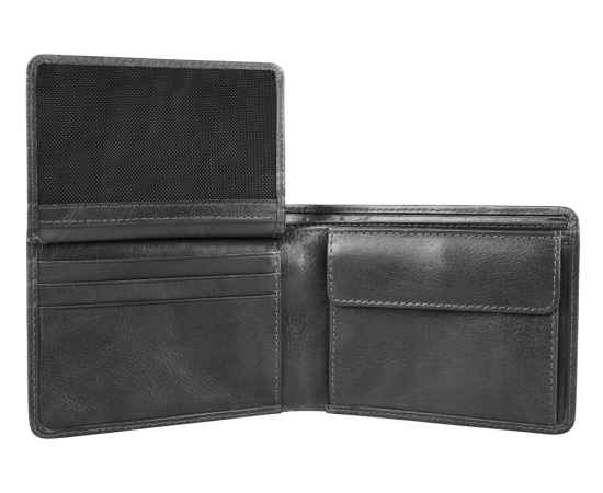 Бумажник Mano 'Don Luca', натуральная кожа в черном цвете, 11 х 8,5 см, изображение 4