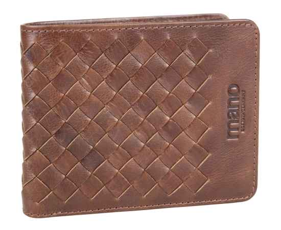 Бумажник Mano 'Don Luca', натуральная кожа в коньячном цвете, 11 х 8,5 см, изображение 2