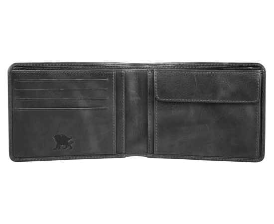 Бумажник Mano 'Don Luca', натуральная кожа в черном цвете, 12,5 х 9,7 см, изображение 3