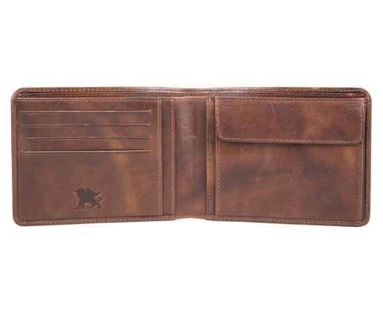 Бумажник Mano 'Don Luca', натуральная кожа в коньячном цвете, 12,5 х 9,7 см, изображение 3