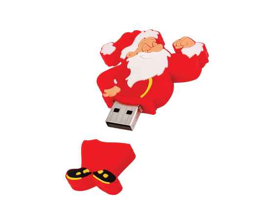 Флеш-карта 'Дед Мороз' USB 8GB, красный с белым, изображение 2