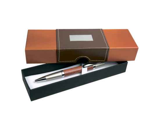Ручка 'Tango' в футляре, коричневый,серебристый, изображение 2