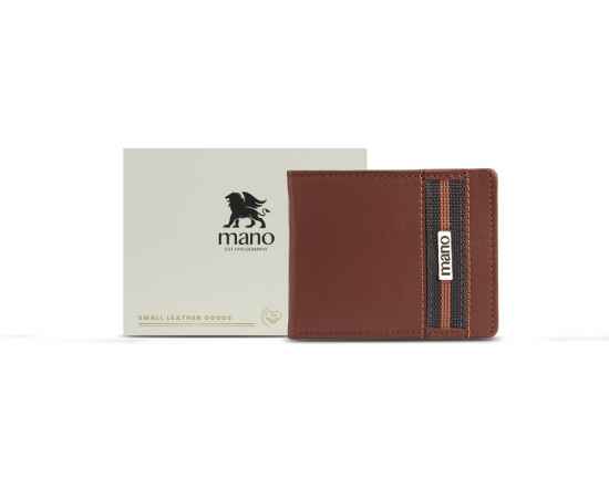 Бумажник Mano 'Don Leonardo', с RFID защитой, натуральная кожа в коньячном цвете, 10,5 х 2 х 8,5 см, изображение 7