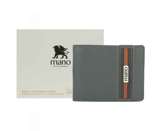 Бумажник Mano 'Don Leonardo', с RFID защитой, натуральная кожа в сером цвете, 10,5 х 2 х 8,5 см, изображение 7