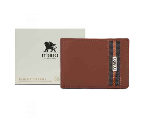 Бумажник Mano 'Don Leonardo', с RFID защитой, натуральная кожа в коньячном цвете, 12,5 х 2,5 х 9 см, изображение 7