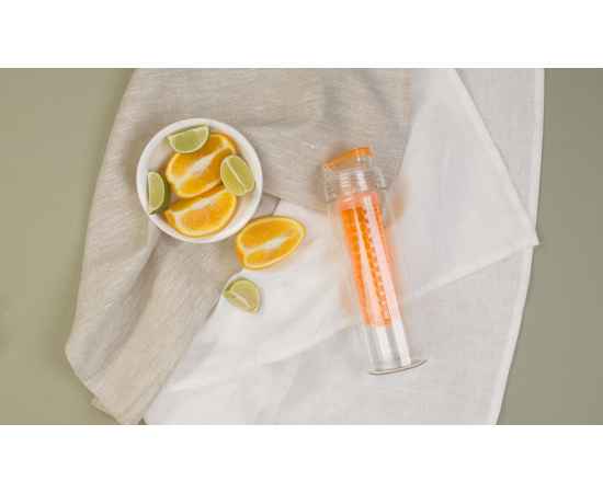 Бутылка для воды 'Fruits' 700 мл с емкостью для фруктов, оранжевый, Цвет: оранжевый, изображение 3
