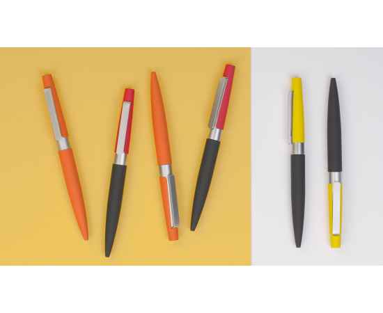 Ручка шариковая 'Peri'покрытие soft touch, черный с красным, Цвет: черный с красным, изображение 4