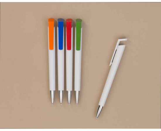 Ручка шариковая 'Chuck', белый с зеленым, Цвет: белый с зеленым, изображение 4