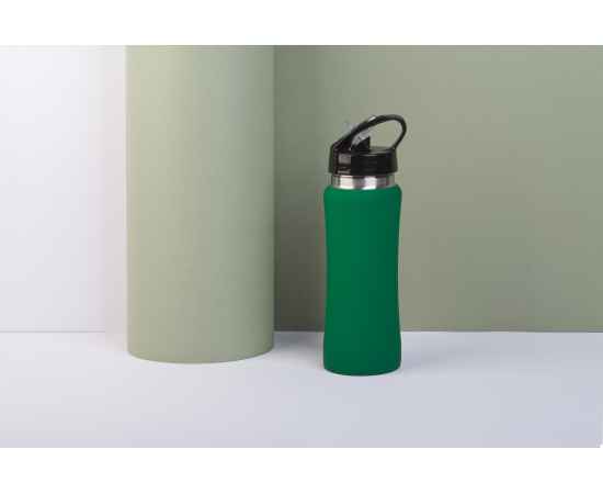 Бутылка для воды 'Индиана' 600 мл, покрытие soft touch, зеленый, Цвет: зеленый, изображение 2