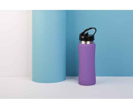 Бутылка для воды 'Индиана' 600 мл, покрытие soft touch, фиолетовый, Цвет: фиолетовый, изображение 2