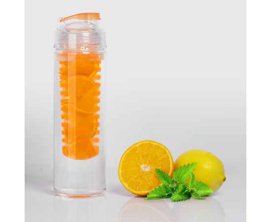 Бутылка для воды 'Fruits' 700 мл с емкостью для фруктов, оранжевый, Цвет: оранжевый, изображение 2