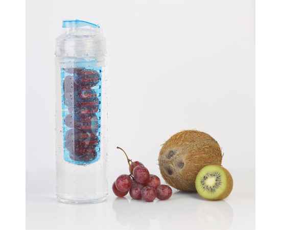 Бутылка для воды 'Fruits' 700 мл с емкостью для фруктов, синий,прозрачный, Цвет: синий,прозрачный, изображение 2