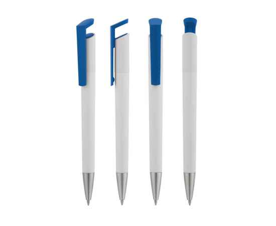 Ручка шариковая 'Chuck', белый с синим, Цвет: белый с синим, изображение 3