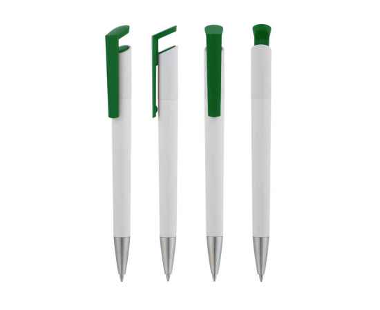 Ручка шариковая 'Chuck', белый с зеленым, Цвет: белый с зеленым, изображение 3