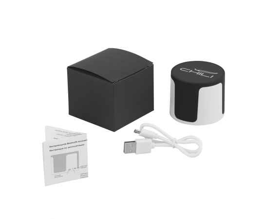 Беспроводная Bluetooth колонка 'Echo', покрытие soft touch, белый с черным, Цвет: белый с черным, изображение 2