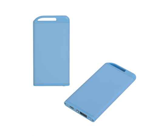 Зарядное устройство 'Theta' с фонариком, 4000 mAh, покрытие soft touch, голубой, Цвет: голубой, изображение 2