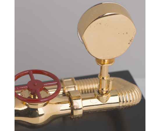Подставка-визитница с часами «Трубопровод», золотистый, Цвет: золотистый, изображение 5