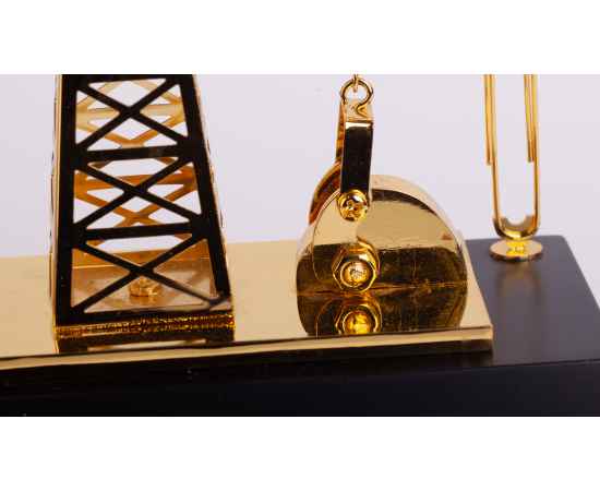 Подставка с часами 'Нефтяная качалка', золотистый, изображение 5