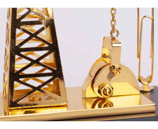 Подставка с часами 'Нефтяная качалка', золотистый, изображение 7