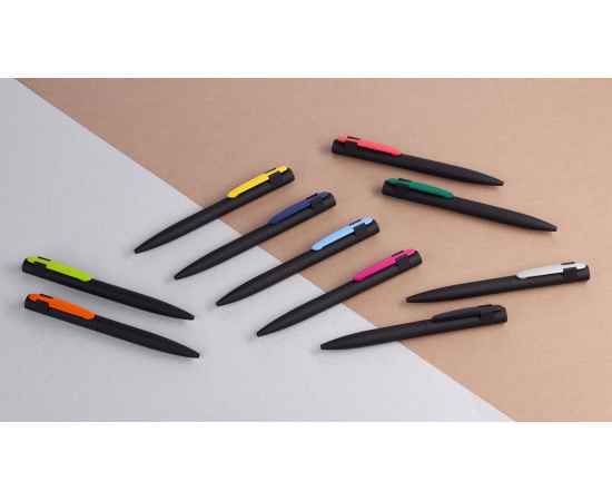 Ручка шариковая 'Lip', покрытие soft touch, черный с серебром, Цвет: черный с серебром, изображение 2