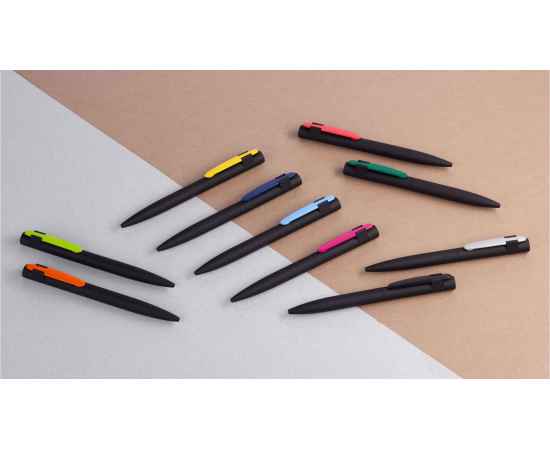 Ручка шариковая 'Lip', покрытие soft touch, черный с оранжевым, Цвет: черный с оранжевым, изображение 2