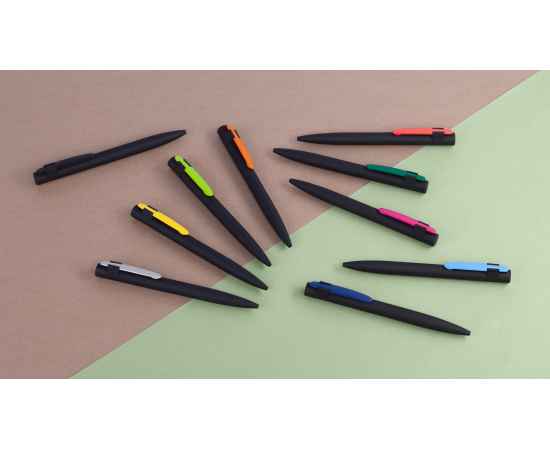 Ручка шариковая 'Lip', покрытие soft touch, черный с серебром, Цвет: черный с серебром, изображение 4