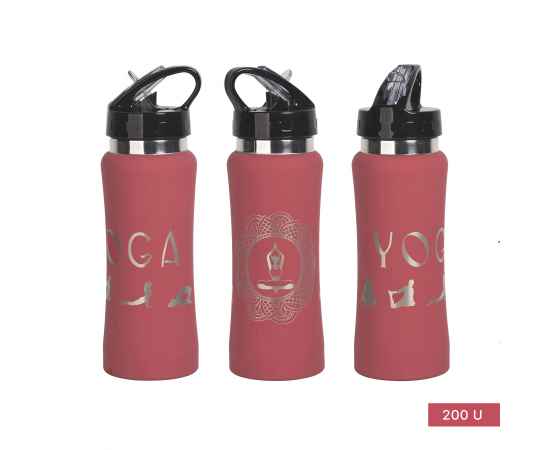 Бутылка для воды 'Индиана' 600 мл, покрытие soft touch, красный, Цвет: красный, изображение 4