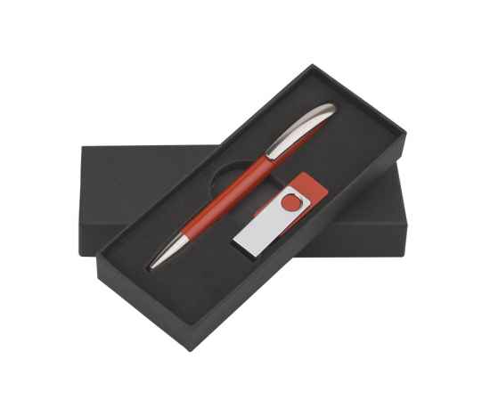 Набор ручка + флеш-карта 16Гб в футляре, красный, красный, изображение 2
