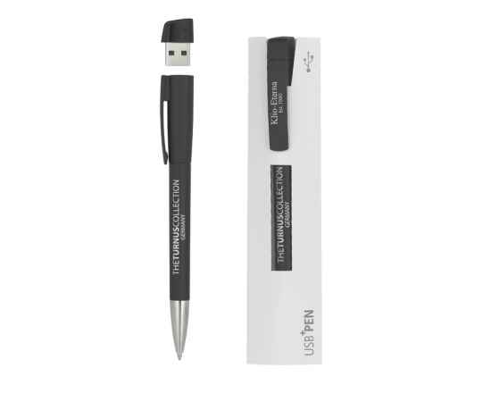 Ручка с флеш-картой USB 16GB «TURNUSsofttouch M», черный, Цвет: черный, изображение 3