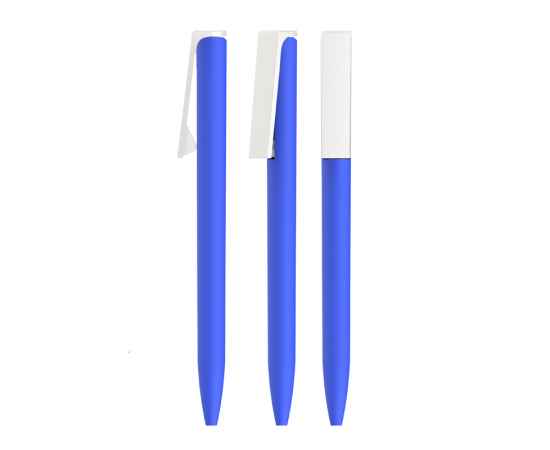 Ручка шариковая 'Clive', покрытие soft touch, синий с белым, Цвет: синий с белым, изображение 3