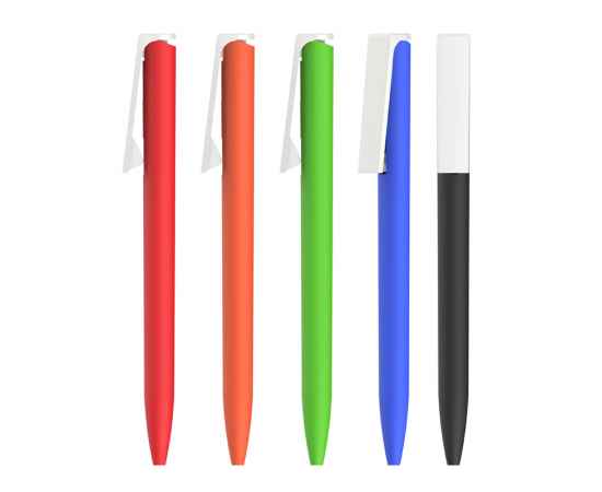 Ручка шариковая 'Clive', покрытие soft touch, синий с белым, Цвет: синий с белым, изображение 4