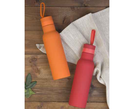 Бутылка для воды 'Фитнес' 700 мл, покрытие soft touch, оранжевый, Цвет: оранжевый, изображение 2