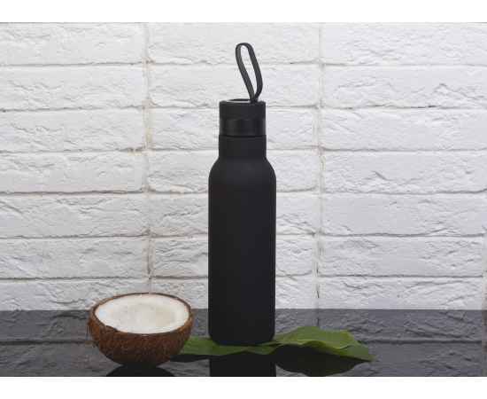 Бутылка для воды 'Фитнес' 700 мл, покрытие soft touch, черный, Цвет: черный, изображение 2
