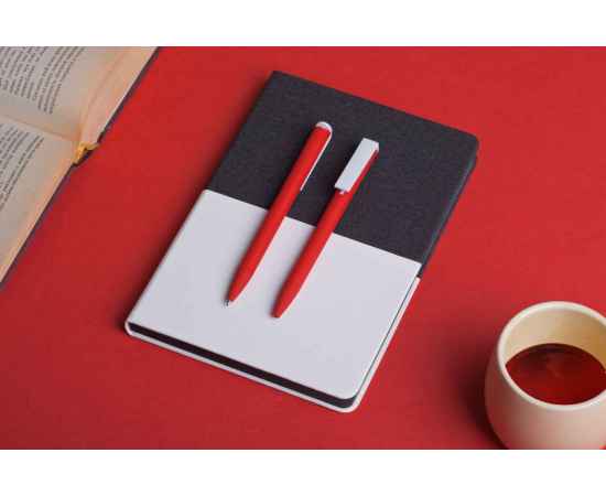 Ручка шариковая 'Clive', покрытие soft touch, красный с белым, Цвет: красный с белым, изображение 2