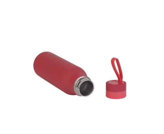 Бутылка для воды 'Фитнес' 700 мл, покрытие soft touch, красный, Цвет: красный, изображение 4