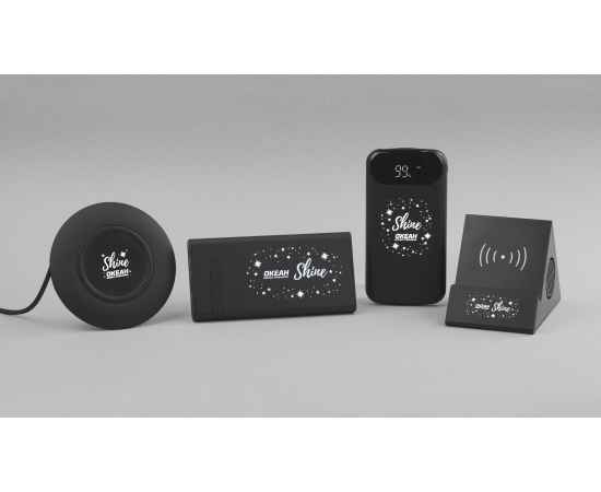 Bluetooth колонка-подставка 'Rock' 3Вт с беспроводным зарядным устройством и подсветкой логотипа, черный, Цвет: черный, изображение 5