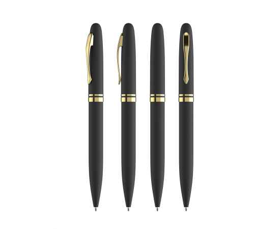 Ручка шариковая 'Moon' покрытие soft touch, черный с золотом, Цвет: черный с золотом, изображение 2