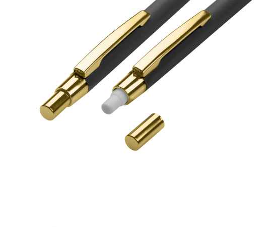 Набор 'Ray' (ручка+карандаш), покрытие soft touch, черный с золотом, Цвет: черный с золотом, изображение 6