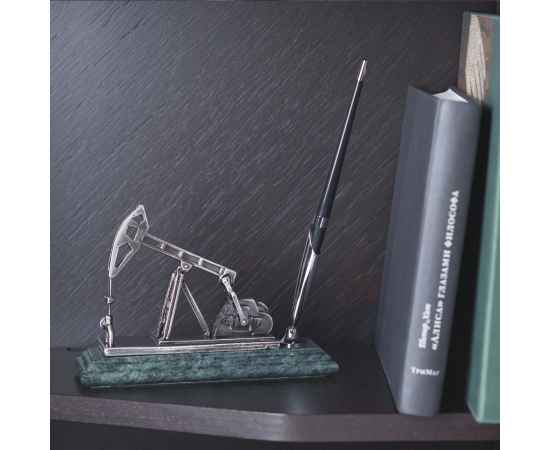 Подставка 'Нефтяная качалка' с ручкой, серебристый с зеленым, Цвет: серебристый с зеленым, изображение 2