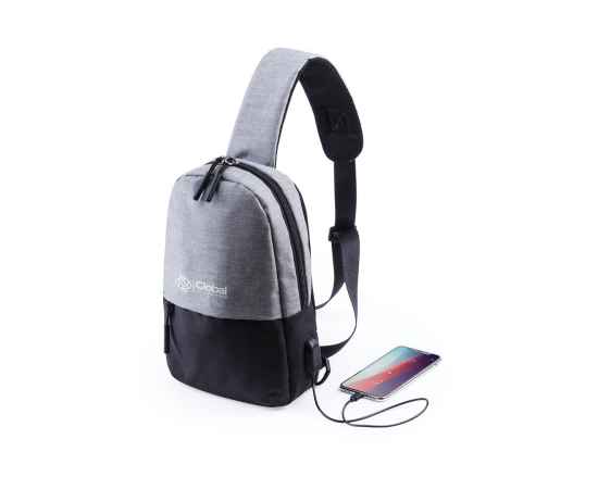 Рюкзак 'Single' на одно плечо, серый, Цвет: серый, изображение 5