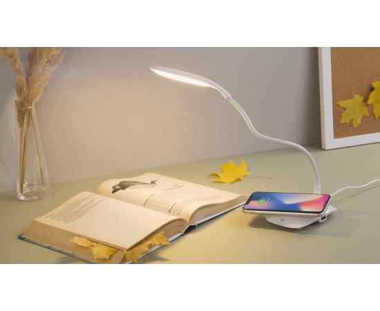 Лампа с беспроводным зарядным устройством 'Spotlight', белый, Цвет: белый, изображение 2