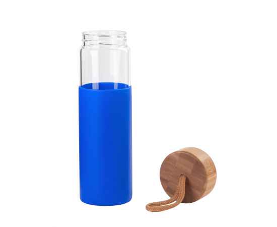 Бутылка для воды 'Wellness' 600 мл в силиконовом чехле, синий, Цвет: синий, изображение 3
