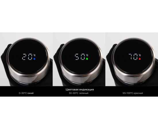 Заварочный термос 'Остин' 320 мл с индикацией температуры, в чехле, черный, Цвет: черный, изображение 3