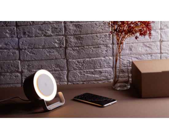 Bluetooth колонка-подставка 'Smart Sound' с беспроводным (10W) зарядным устройством и лампой, белый, Цвет: белый, изображение 2