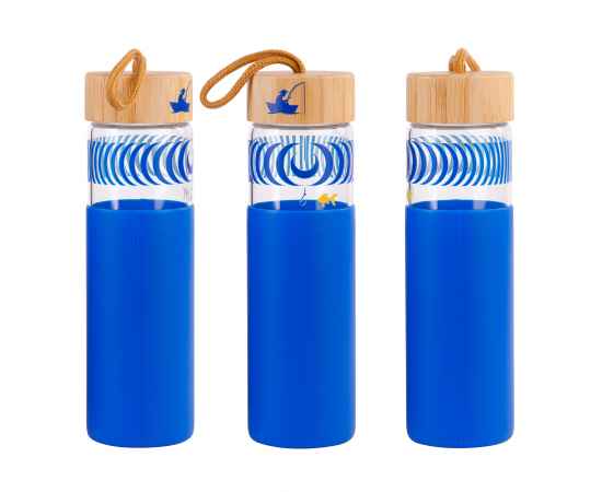 Бутылка для воды 'Wellness' 600 мл в силиконовом чехле, синий, Цвет: синий, изображение 6