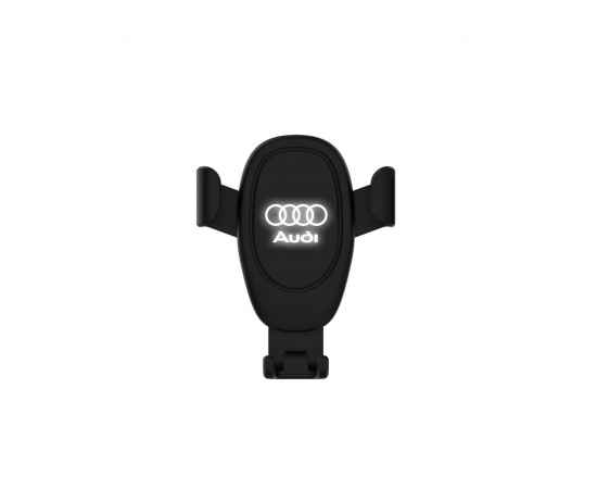 Автомобильное беспроводное (10W) зарядное устройство 'Clamp SOFTTOUCH' с подсветкой логотипа, покрытие soft touch, черный, Цвет: черный, изображение 2