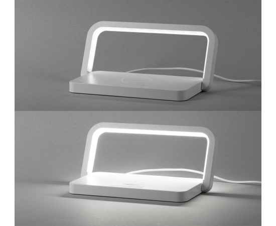 Лампа складная 'Smart Light' с беспроводным (10W) зарядным устройством и подставкой для смартфона, белый, Цвет: белый, изображение 6
