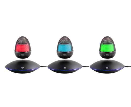 Левитирующая bluetooth колонка 'Smart UFO' 3Вт с разноцветной подсветкой, черный с синим, изображение 3