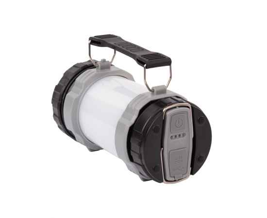 Туристический led-фонарь 'Campus' с аккумулятором 4000 mAh, черный с серым, изображение 7