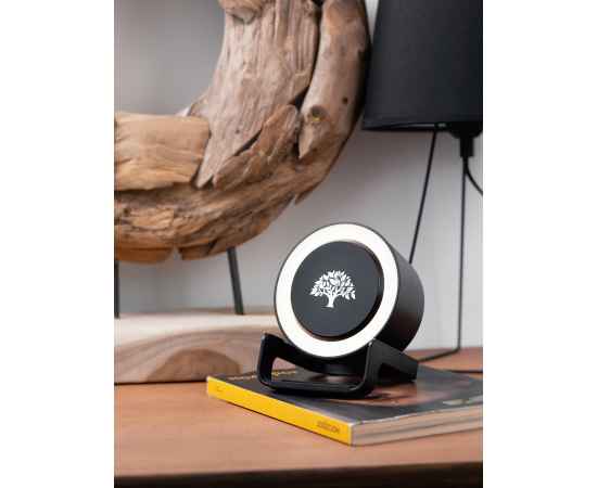 Bluetooth колонка-подставка 'Smart Loud' с беспроводным (10W) зарядным устройством, лампой и подсветкой логотипа, черный, изображение 8